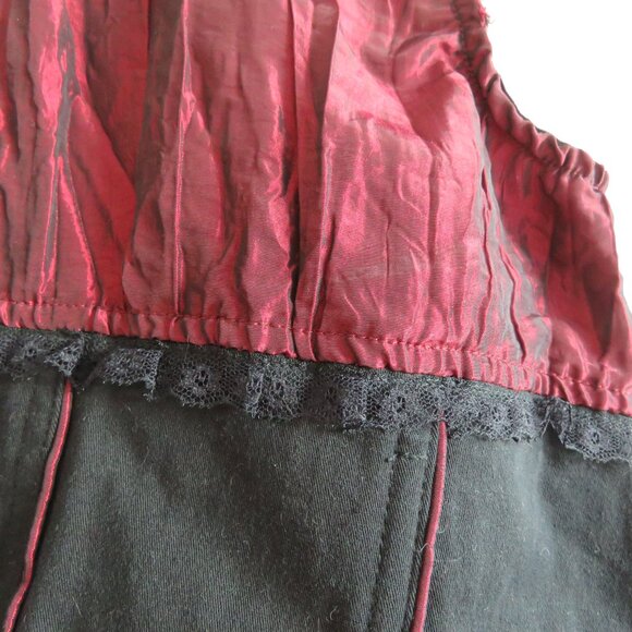 TRIPP NYC Vintage Y2K Steampunk Goth Pirate Lace Corset Top Black Metallic Red - Picture 12 of 16